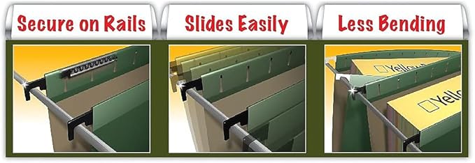 Pendaflex SureHook Reinforced Hanging Folders, Letter Size, Yellow, 1/5 Cut, 20/BX (6152 1/5 YEL)