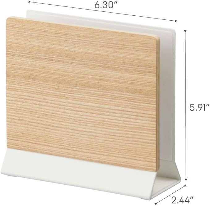 YAMAZAKI Home Rin Portable Laptop Holder Stand for Desk in Bedroom Or Office, Wooden Storage Station - Steel + Wood