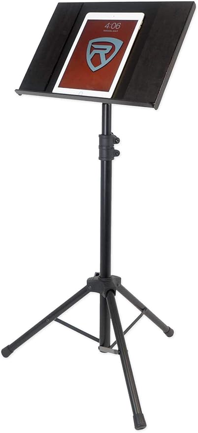 Rockville + DJ Tripod Laptop/Tablet/Ipad Stand with Dual Trays + RLS67 Professional