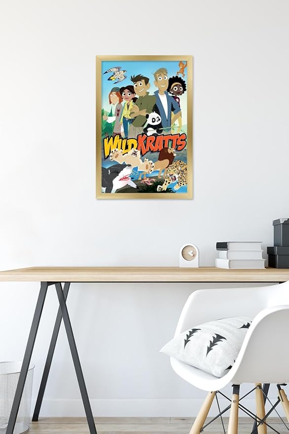 Wild Kratts - Group Wall Poster, 22.4L" x 14.7W", Gold Framed Version