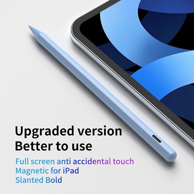 Stylus Pen for iPad 6th-11th Generation,Fast Charge Apple iPad Stylus Pencil with Palm Rejection,Compatible with 2018-2025 i Pad 6/7/8/9/10/11 Gen, Pro 13"/12.9"/11"/M4, Air 3/4/5/M2, Mini 5/6