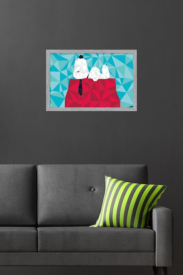 Peanuts: Astronomy-Geometry - Snoopy Wall Poster, 22.4L" x 14.7W", Gray Framed Version