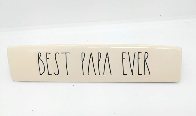Rae Dunn by Magenta Desk Name Plate (8.5"x1.75"x1.75") Best PAPA Ever in Large Letters LL