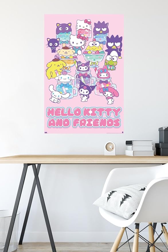 Trends International Hello Kitty and Friends: 24 Summer Fresh - Group Wall Poster, 34L x 22.4W, Premium Unframed Version