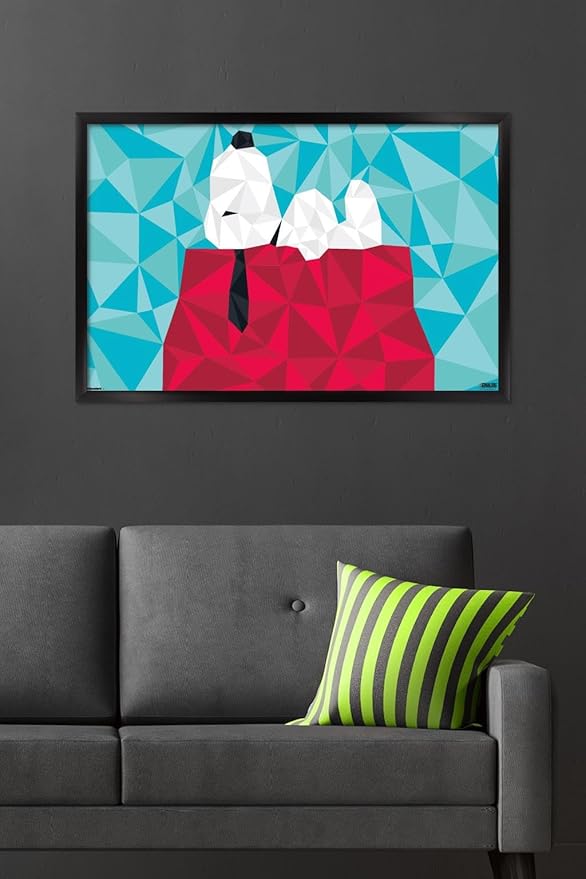 Peanuts: Astronomy-Geometry - Snoopy Wall Poster, 34L" x 22.4W", Black Framed Version