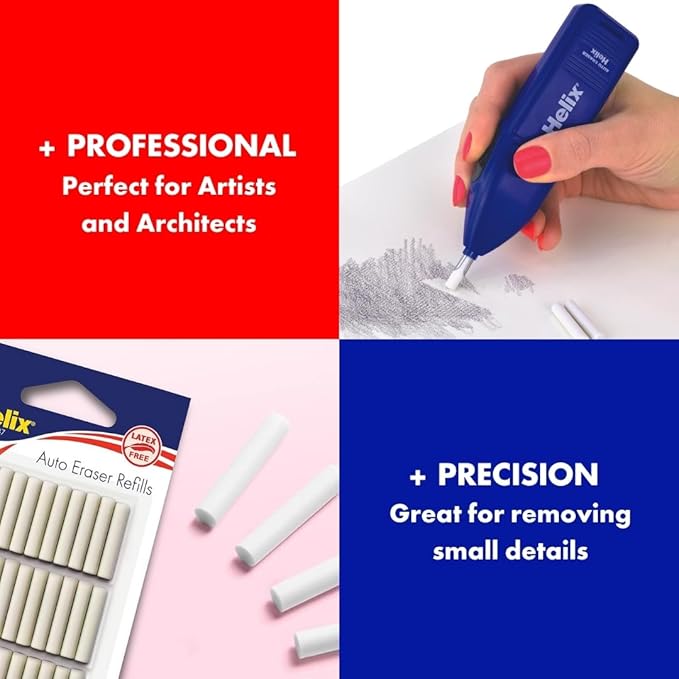 Helix 19071 Automatic Eraser Refills, Pack of 30