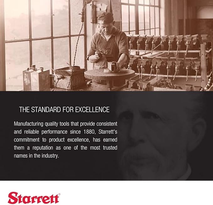 Starrett Steel Center Punch with Round Shank and Knurled Finger Grip - Hardened and Tempered, 4" Length, 1/8" Diameter Tapered - 117C
