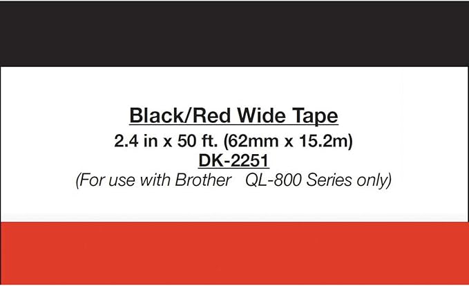 Brother DK2251 Label Tape Roll, Continuous Length, 2-2/5-Inch W x 50 ft L, Multi
