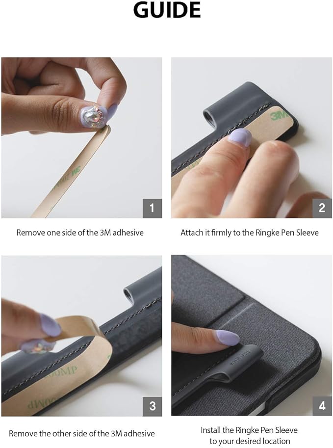 Ringke Pen Sleeve Charcoal Gray Designed for Apple Pencil, Journal, Tablets, and More