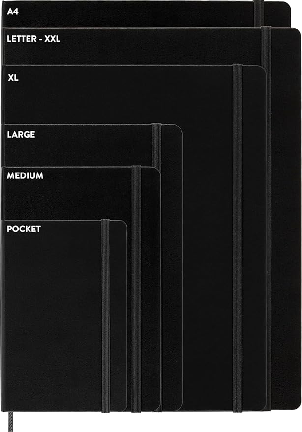 Moleskine Classic Expanded Notebook, Hard Cover, Large (5" x 8.25") Ruled/Lined, Black, 400 Pages