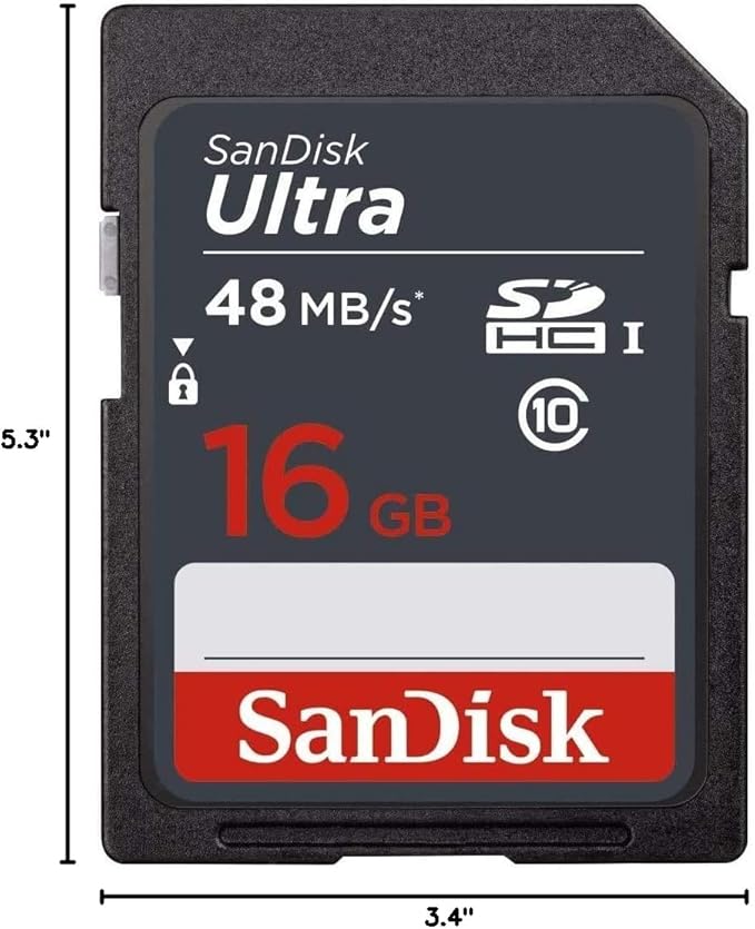 5 Pack - SanDisk Ultra 16GB SD SDHC Memory Flash Card UHS-I Class 10 Read Speed up to 48MB/s 320X SDSDUNB-016G-GN3IN Wholesale Lot + (5 Cases)