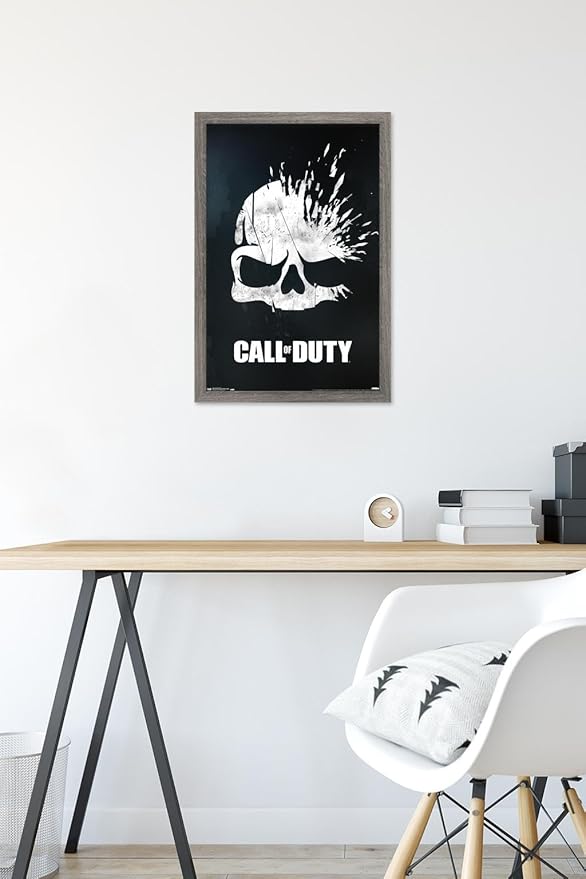 Trends International Call of Duty - Skull Wall Poster, 14.725" x 22.375", Barnwood Framed Version