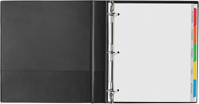 Avery Clear Easy View Durable Plastic Dividers for 3 Ring Binders, 5-Tab Set, Bright Multicolor, 1 Set (16740)