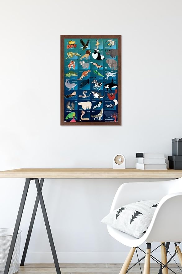 Wild Kratts - Grid Wall Poster, 22.4L" x 14.7W", Mahogany Framed Version