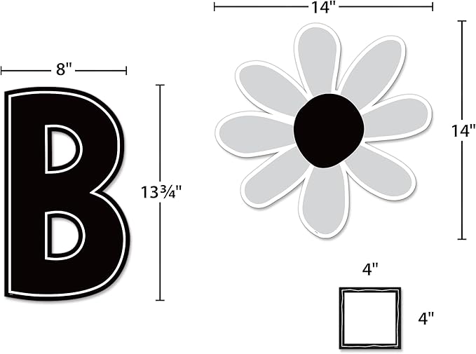 Teacher Created Resources Black and White Floral Be Kind Bulletin Board (TCR6801)