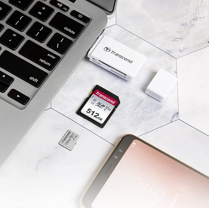 Transcend SDC300S 512GB SDXC Memory Card, Up to 100MB/s, UHS-I U3 V30, 4K UHD & Full HD, Class 10 High-Speed SD Card for Canon, Nikon, Sony, Pentax, Kodak, Olympus, Panasonic Digital Cameras