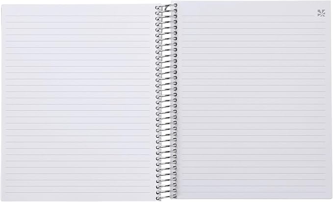 Erin Condren 8.5” x 11” Lined Spiral Notebook, College-Ruled Layout with 80 Lb. Paper, Hypnotic Cover, 160 Lined Notebook Pages, Platinum Coil, Stickers Included