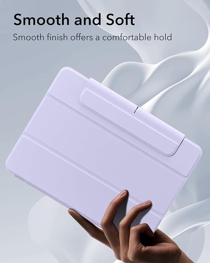 ESR for iPad Air 13 Inch Case M4/M3/M2 (2026/2025/2024) with Pencil Holder, Removable Magnetic Cover, Vertical Stand, Fully Supports Pencil Pro and Pencil(USB-C), Rebound 360 Series, Light Purple