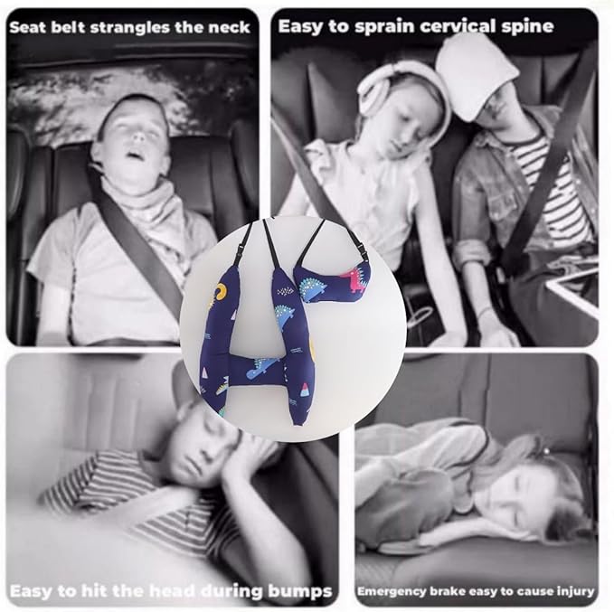 H-Shaped Car Travel Pillow Headrest Set for Kids & Adult-Adjustable Car Seat Pillow, Soft Ergonomic Neck Head Support Sleeping Cushion for Long Distance Travel