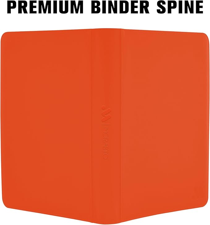 Card Binder 16 Pocket,Trading Card Binder Holds up to 1408 Cards with 44 Sleeves,Zipper Card Holder Album Compatible with TCG Card/Game Cards/Sports Card-Orange