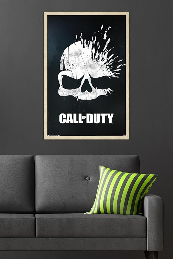 Call of Duty - Skull Wall Poster, 34L" x 22.4W", Blonde Framed Version