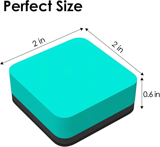 MaxGear Dry Erase Erasers, 48 Pack Magnetic Whiteboard Erasers for Classroom, Mini Whiteboard Cleaning Pads Bulk, Chalkboard Wiper Teacher Supplies for School, Office, Home, Green, 2 x 2 x 0.6 Inch
