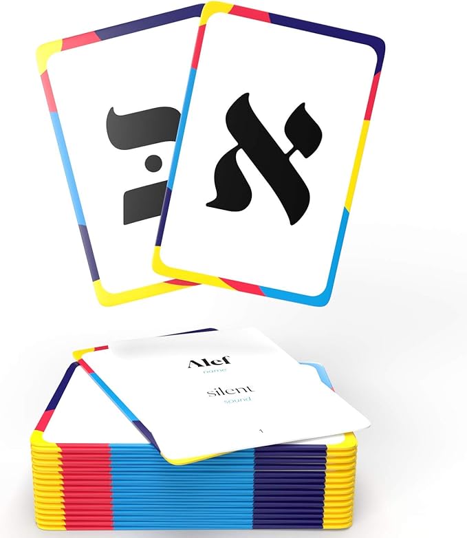 The Dreidel Company Alef Bet Flash Cards Aleph Beis Jewish Alphabet Flashcards (2-Pack)