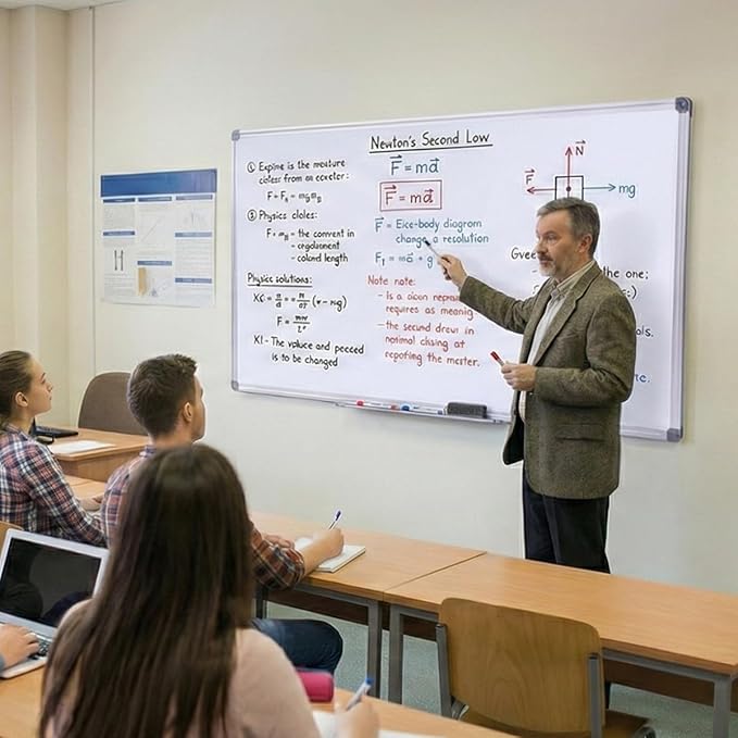 48 x 36 Inches Magnetic Whiteboard for Home Office Collaboration, Classroom Teaching - 4 x 3 ft Anti-Ghosting Dry Erase Board with Aluminum Frame for Brainstorming and Agile Management
