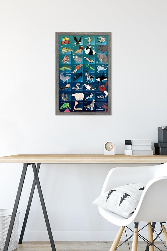 Wild Kratts - Grid Wall Poster, 22.4L" x 14.7W", Barnwood Framed Version