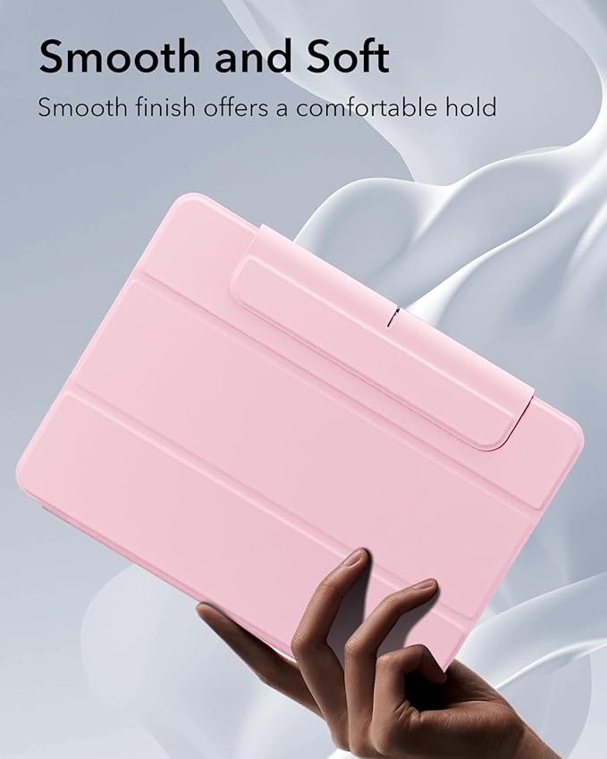 ESR for iPad Air 13 Inch Case M4/M3/M2 (2026/2025/2024) with Pencil Holder, Removable Magnetic Cover, Vertical Stand, Fully Supports Pencil Pro and Pencil(USB-C), Rebound 360 Series, Pink