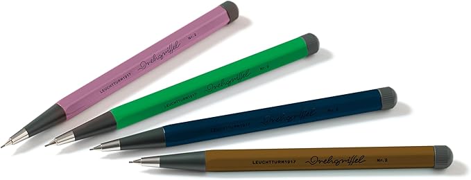LEUCHTTURM1917 Spice Brown 372224 Pencil with Twist Mechanism Aluminium Steel Design Award-winning Pencil No. 2