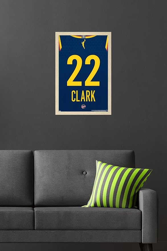 WNBA Indiana Fever - Caitlin Clark Jersey Wall Poster, 22.4L" x 14.7W", Blonde Framed Version