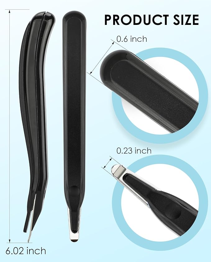 KTRIO Magnetic Staple Remover Tool 4 Pack, Professional Stapler Removers Flat Staple Puller Stick for Classroom, Office, Home, Classic Black