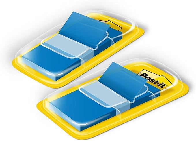 3M 680BE2 Post-It Page Flags in Dispenser, 1-Inch Size, Blue, 100 Flags/Pack