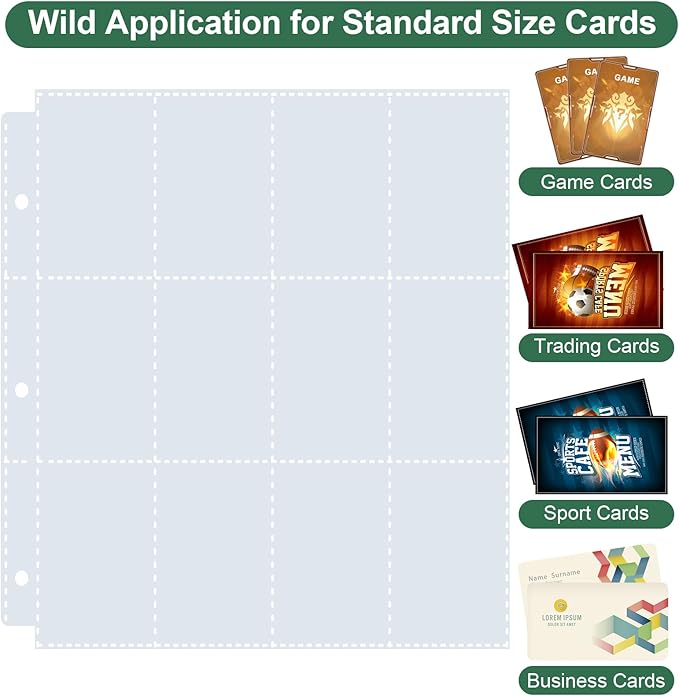 1200 Pockets Trading Card Binder, PU Cover Zipper Card Collection Album, Sturdy Card Folder Holder for MTG, TCG, Game Cards, Sports Cards