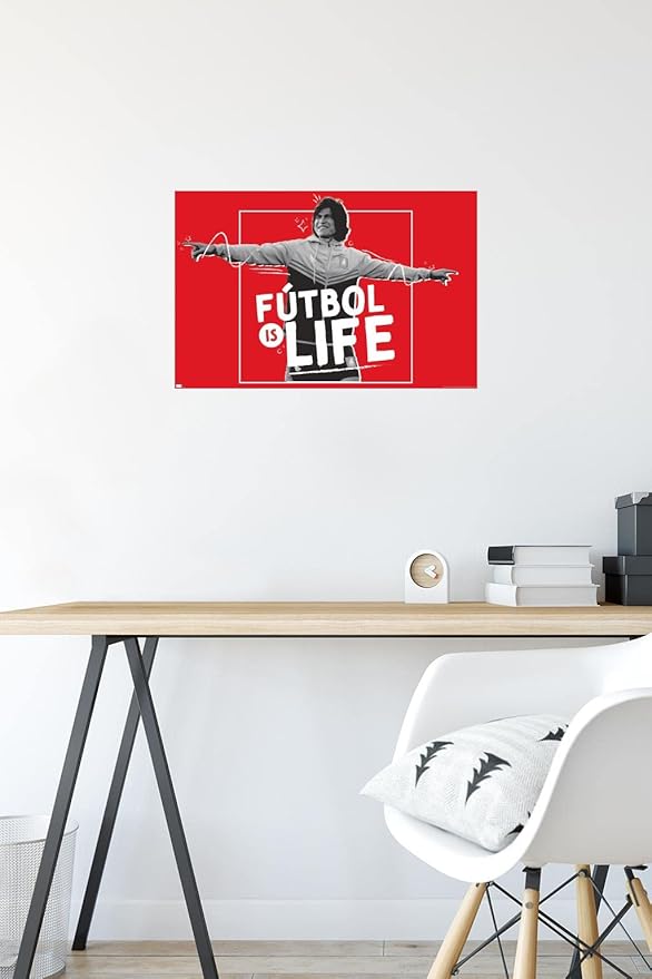 Ted Lasso - Futbol is Life Wall Poster, 22.4L" x 14.7W", Premium Poster & Mount Bundle