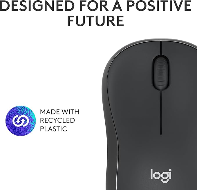 Logitech M240 Silent Bluetooth Mouse, Wireless, Compact, Portable, Smooth Tracking, 18-Month Battery, for Windows, macOS, ChromeOS, Compatible with PC, Mac, Laptop, Tablets - Graphite (Renewed)