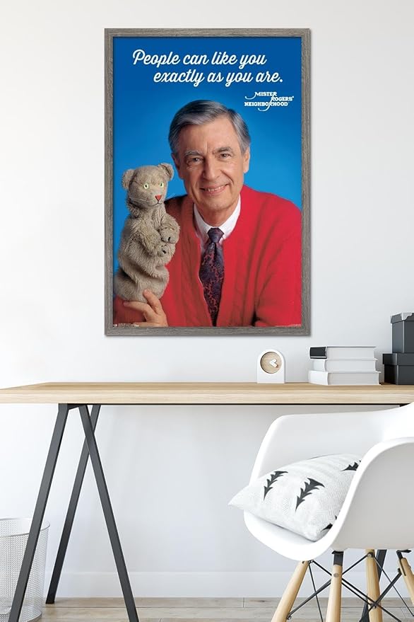 Trends International Mister Rogers - As You Are Wall Poster, 22.375" x 34", Barnwood Framed Version