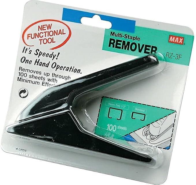 Max Heavy-Duty Black Staple Remover (RZ-3F) 4" x 1.1" x 5.5"