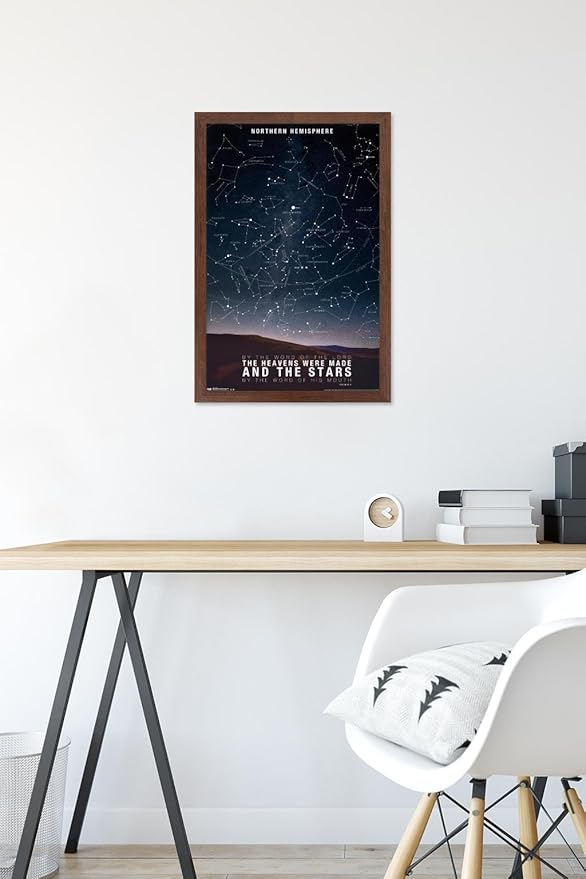 The Stars Wall Poster, 22.4L" x 14.7W", Mahogany Framed Version