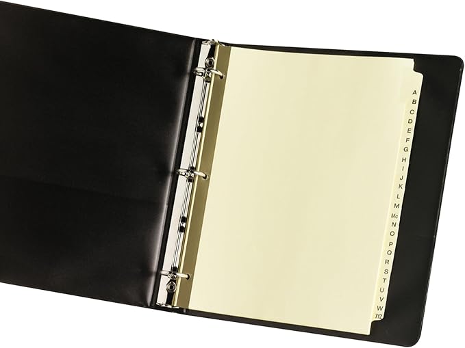 Avery 11306 Preprinted Laminated Tab Dividers w/Gold Reinforced Binding Edge, 25-Tab, Letter