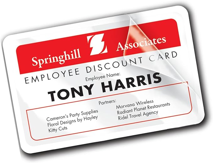 Avery Customizable Self-Laminating ID Cards, 2.25" x 3.5", White Printable Inserts, 30 Laminated ID Cards (5361)