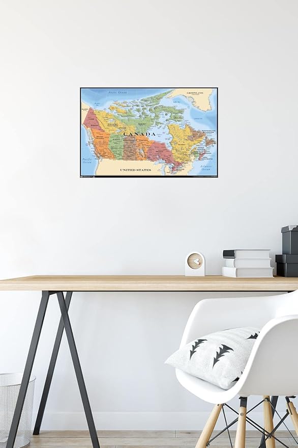 Map - Canada Wall Poster, 22.4L" x 14.7W", Premium Unframed Version