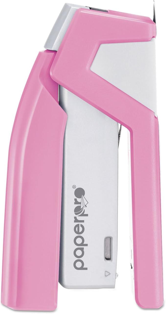 PaperPro 1588 - Pink Ribbon Compact Stapler, 15-Sheet Capacity, Pink/White