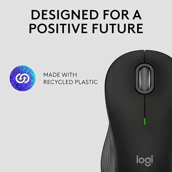 Logitech Signature M550 L Full Size Wireless Mouse - for Large Sized Hands, 2-Year Battery, Silent Clicks, Bluetooth, Multi-Device Compatibility - Black