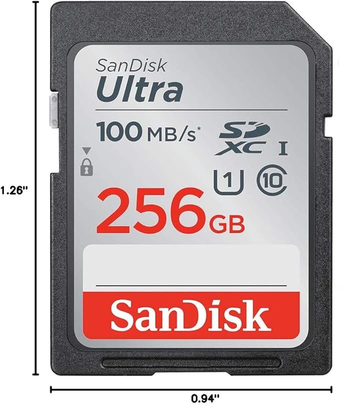 SanDisk 256GB Ultra SDXC UHS-I Memory Card - 100MB/s, C10, U1, Full HD, SD Card - SDSDUNR-256G-GN6IN
