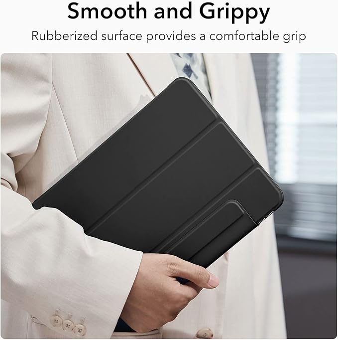 ESR for iPad Pro 12.9 6th/5th/4th Gen, iPad Air 13 Inch Case M3/M2 (2025/2024), Powerful Magnetic Attachment, Slim Trifold Stand Case, Supports Pencil Pro & Pencil (USB-C), Rebound Series, Black