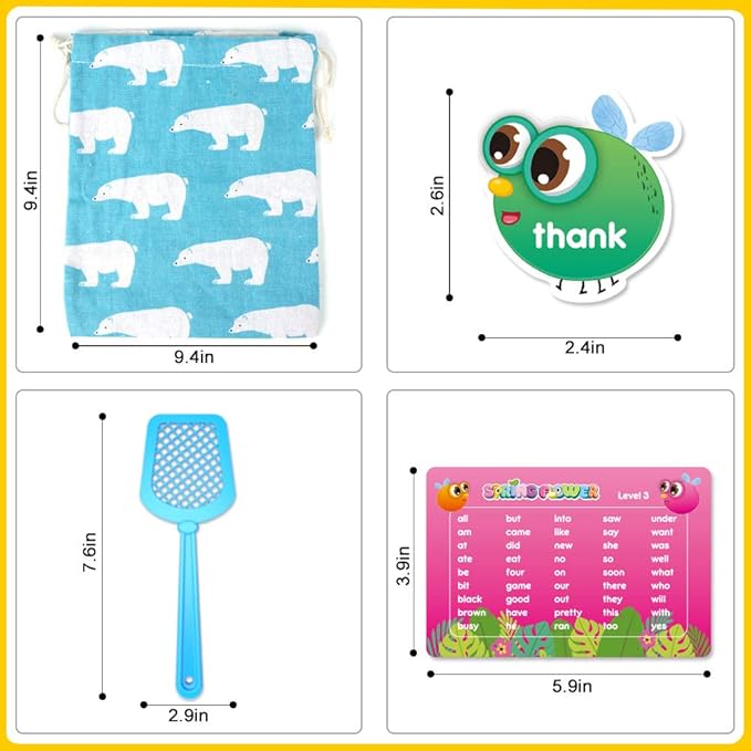 SpringFlower Sight Word Game, Sight Word Educational Toy for Age of 3,4,5,6 Year Old Kids, Boys & Girls,Homeschool,Visual, Tactile and Auditory Learning, 120 Pieces