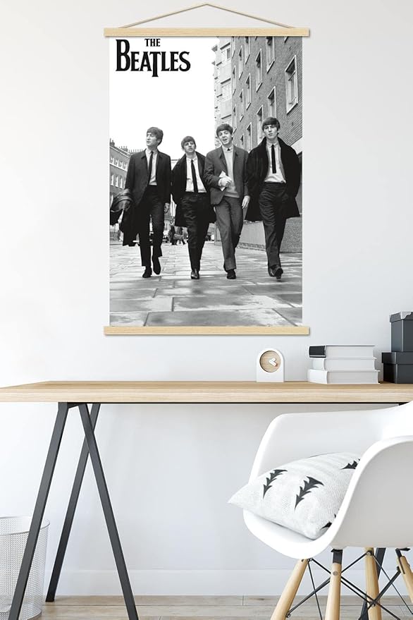 Trends International The Beatles - In London Wall Poster, 22.375" x 34", Premium Print and Beechwood Hanger Bundle