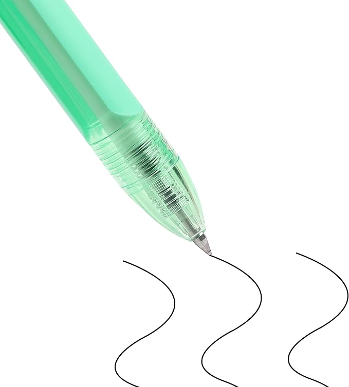 Mr. Pen- Gel Pen Set, 12 Pack, Pastel Green Barrels, 1 x Aesthetic Highlighter, 0.5mm Green Pens Black Ink